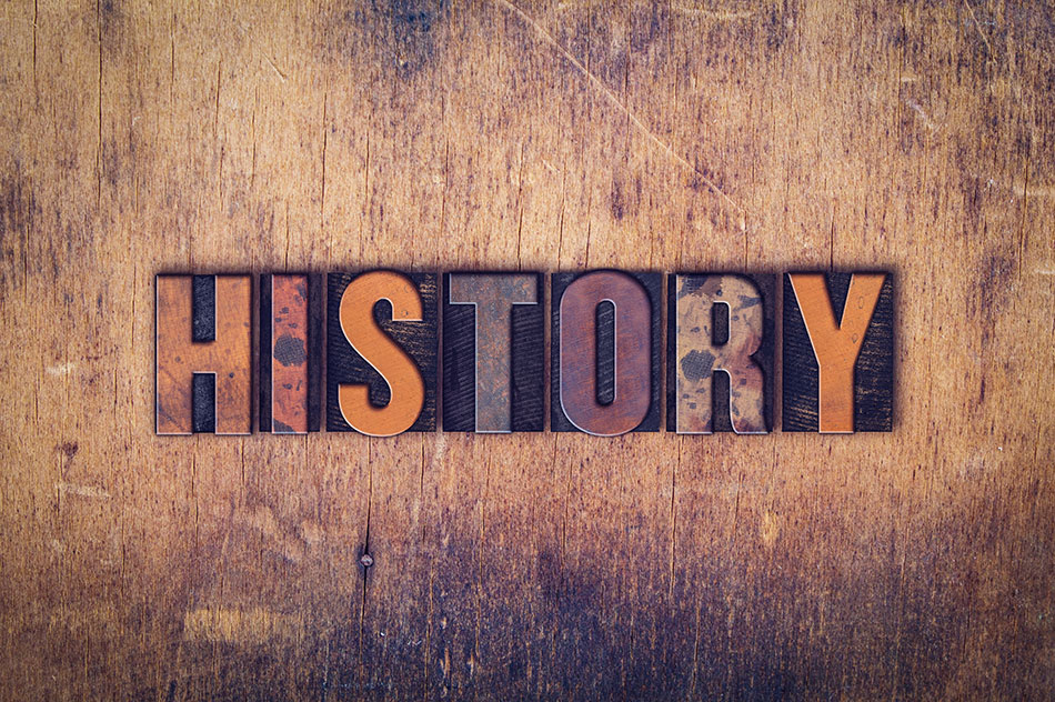 word history in wooden blocks