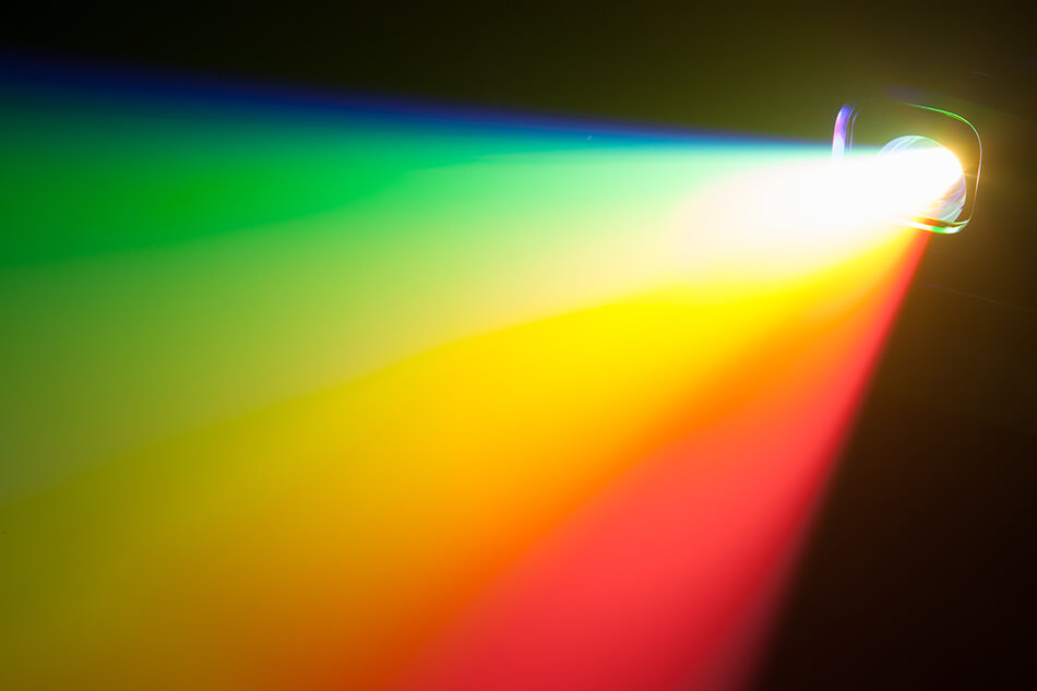 projector showing spectrum of light