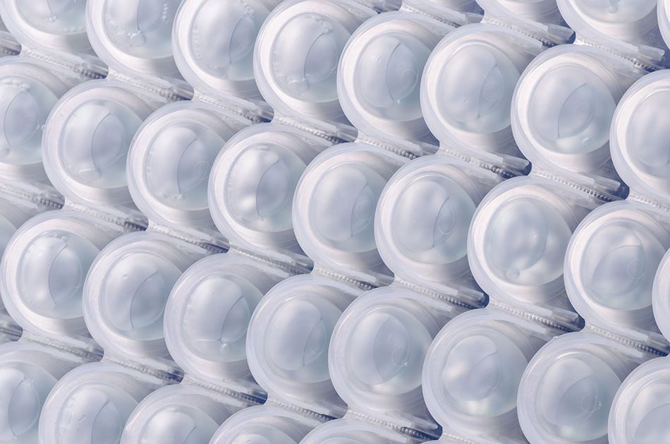 stack of daily contact lenses
