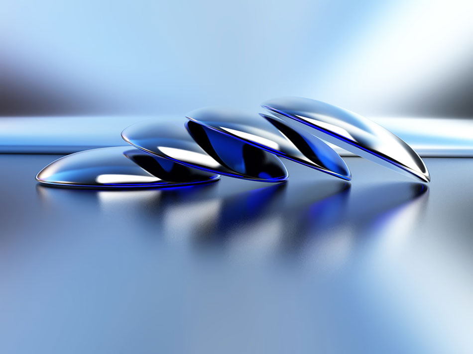 Contact lenses stacked on a table