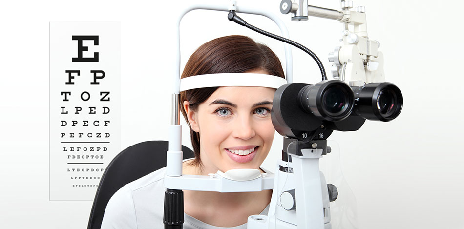 woman during eye exam