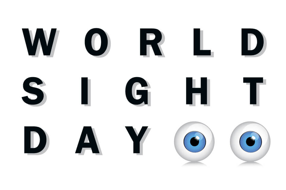 illustration of two cartoon eyeballs and the words World Sight Day