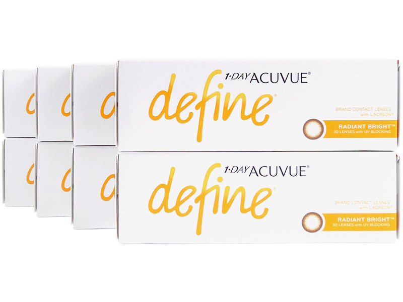1 Day Acuvue Define Radiant Bright with LACREON 8-Box Pack (120 Pairs)