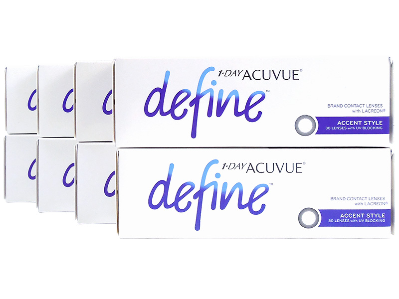 1 Day Acuvue Define Accent Style with LACREON 8-Box Pack (120 Pairs)