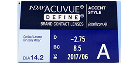 1 Day Acuvue Define (Accent Style)  12-Box Pack (180 Pairs)
